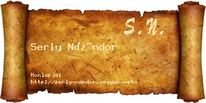 Serly Nándor névjegykártya