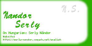 nandor serly business card